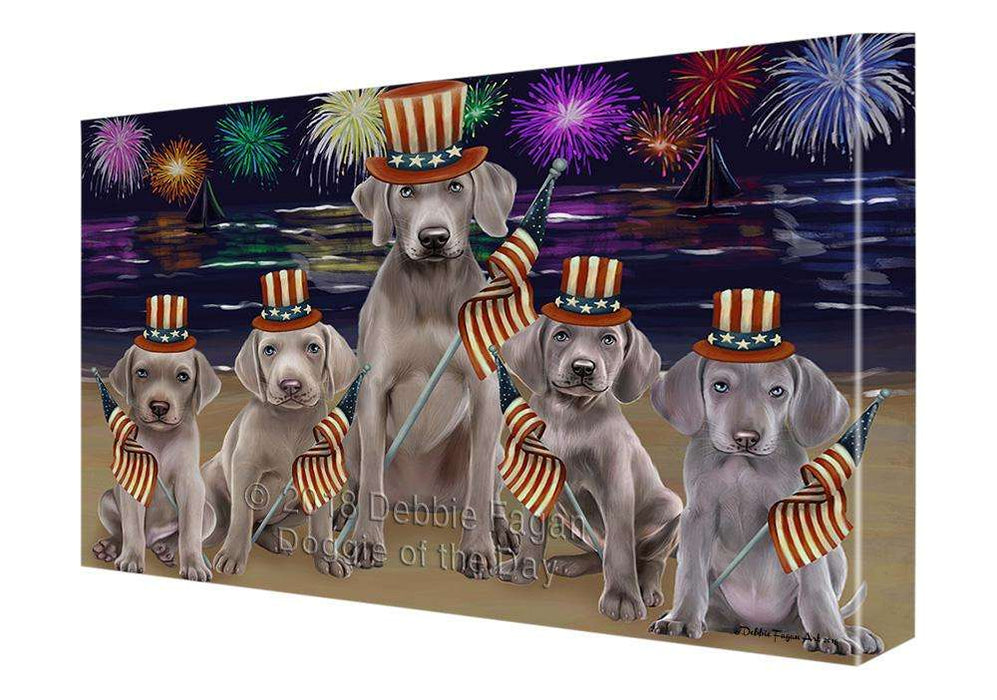 4th of July Independence Day Firework Weimaraners Dog Canvas Wall Art CVS62431