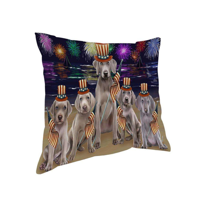 4th of July Independence Day Firework Weimaraners Dog Pillow PIL54384
