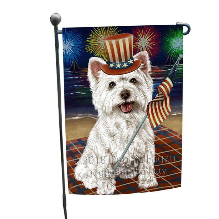 4th of July Independence Day Firework West Highland Terrier Dog Garden Flag GFLG49463