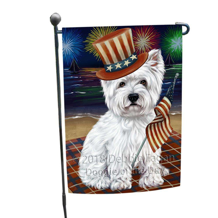 4th of July Independence Day Firework West Highland Terrier Dog Garden Flag GFLG49465