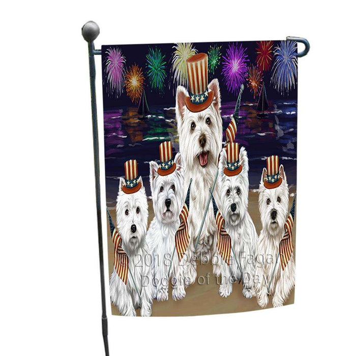 4th of July Independence Day Firework West Highland Terriers Dog Garden Flag GFLG49464