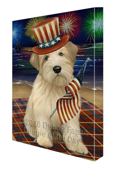 4th of July Independence Day Firework Wheaten Terrier Dog Canvas Print Wall Art Décor CVS85967