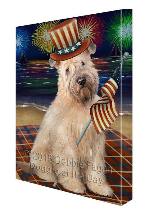 4th of July Independence Day Firework Wheaten Terrier Dog Canvas Print Wall Art Décor CVS88991
