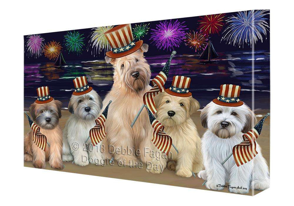 4th of July Independence Day Firework Wheaten Terriers Dog Canvas Print Wall Art Décor CVS89000