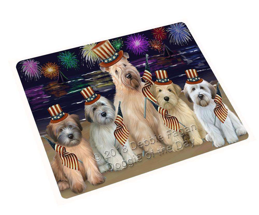 4th Of July Independence Day Firework Wheaten Terriers Dog Magnet Mini (3.5" x 2") MAG61494