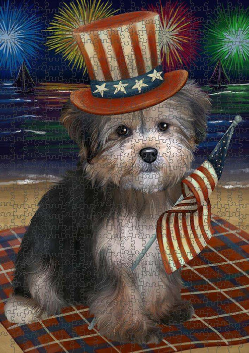 4th of July Independence Day Firework Yorkipoo Dog Puzzle PUZL52623