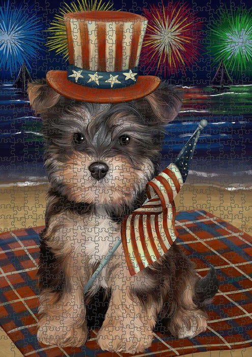 4th of July Independence Day Firework Yorkipoo Dog Puzzle PUZL52629