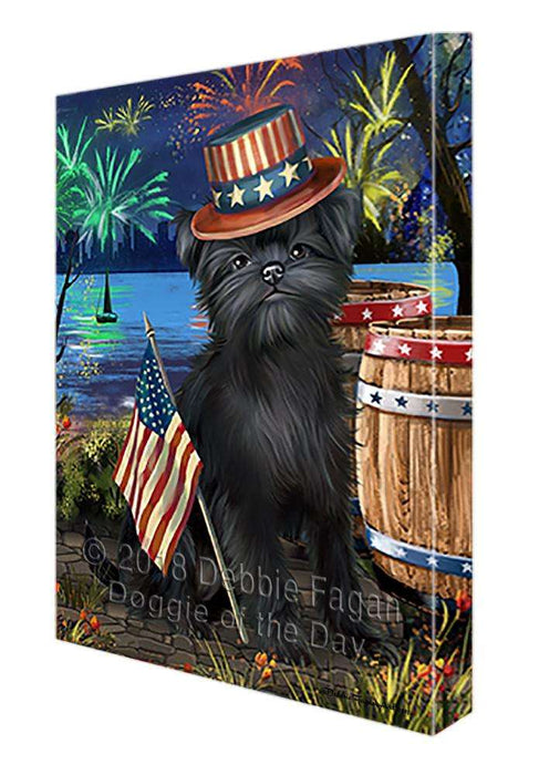 4th of July independence Day Fireworks Affenpinscher Dog at the Lake Canvas Print Wall Art Décor CVS74663