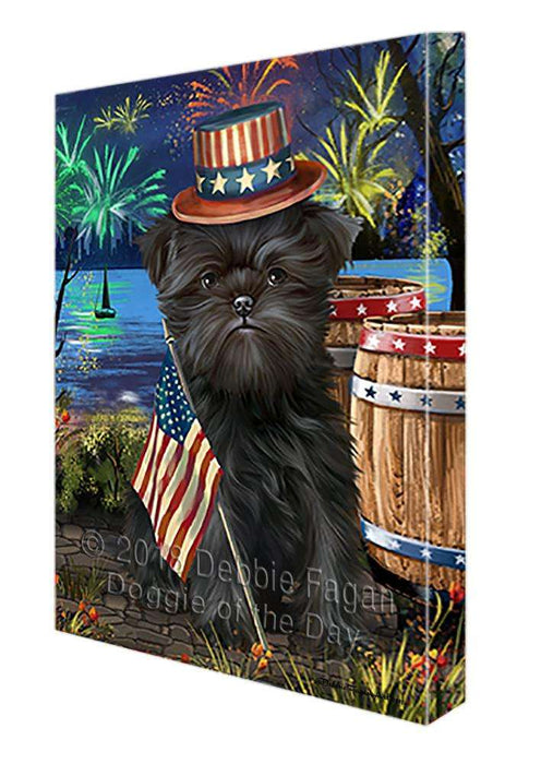 4th of July independence Day Fireworks Affenpinscher Dog at the Lake Canvas Print Wall Art Décor CVS74672