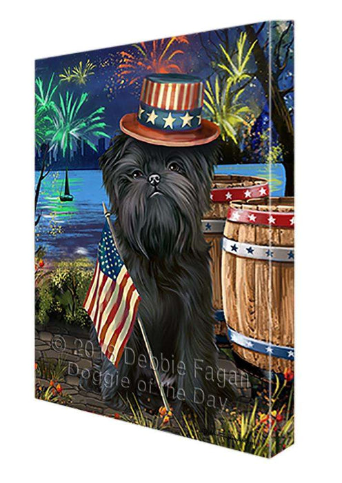4th of July independence Day Fireworks Affenpinscher Dog at the Lake Canvas Print Wall Art Décor CVS74681