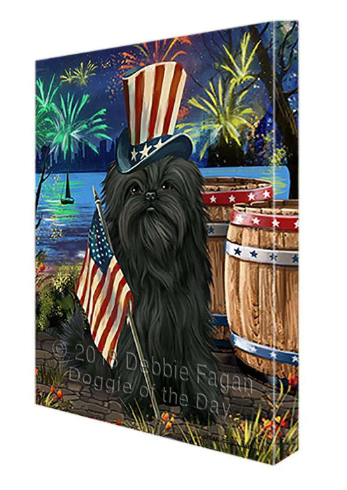 4th of July independence Day Fireworks Affenpinscher Dog at the Lake Canvas Print Wall Art Décor CVS74699
