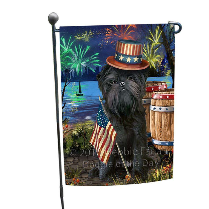 4th of July Independence Day Fireworks Affenpinscher Dog at the Lake Garden Flag GFLG50821