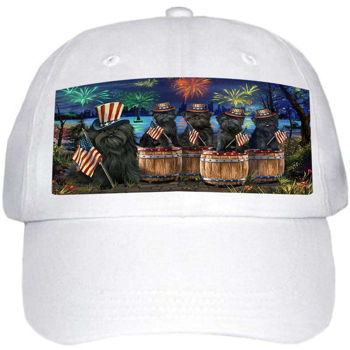 4th of July Independence Day Fireworks Affenpinschers at the Lake Ball Hat Cap HAT56739