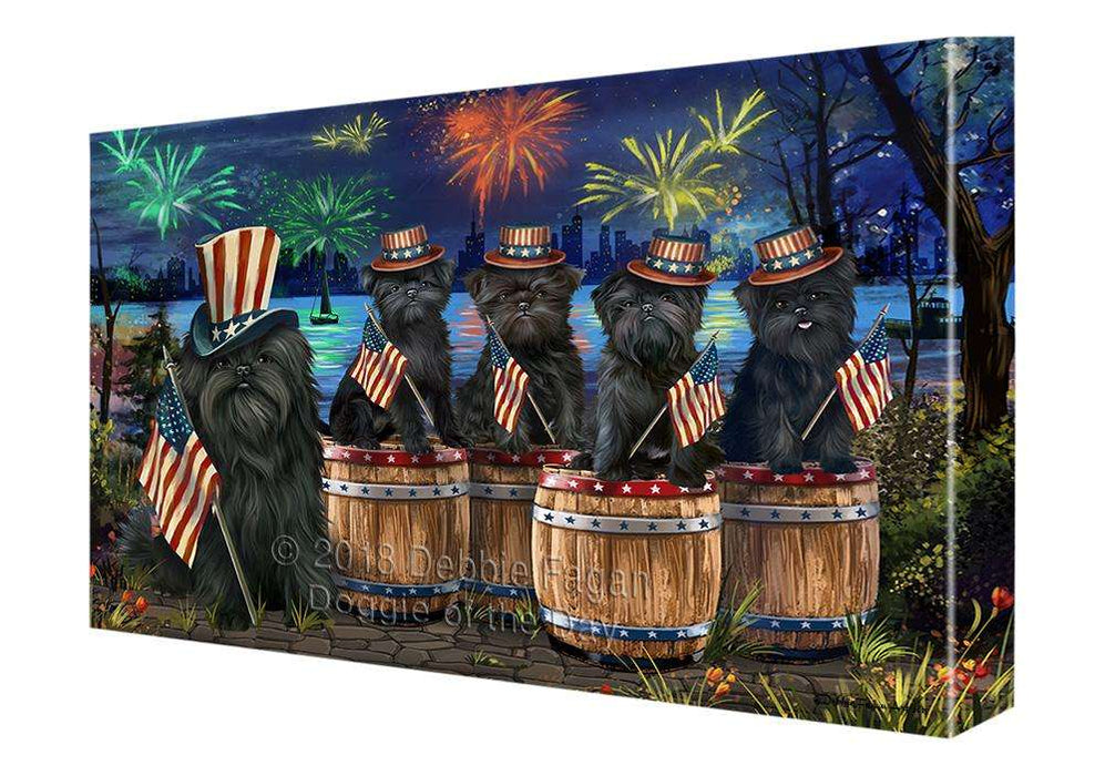 4th of July Independence Day Fireworks Affenpinschers at the Lake Canvas Print Wall Art Décor CVS75608