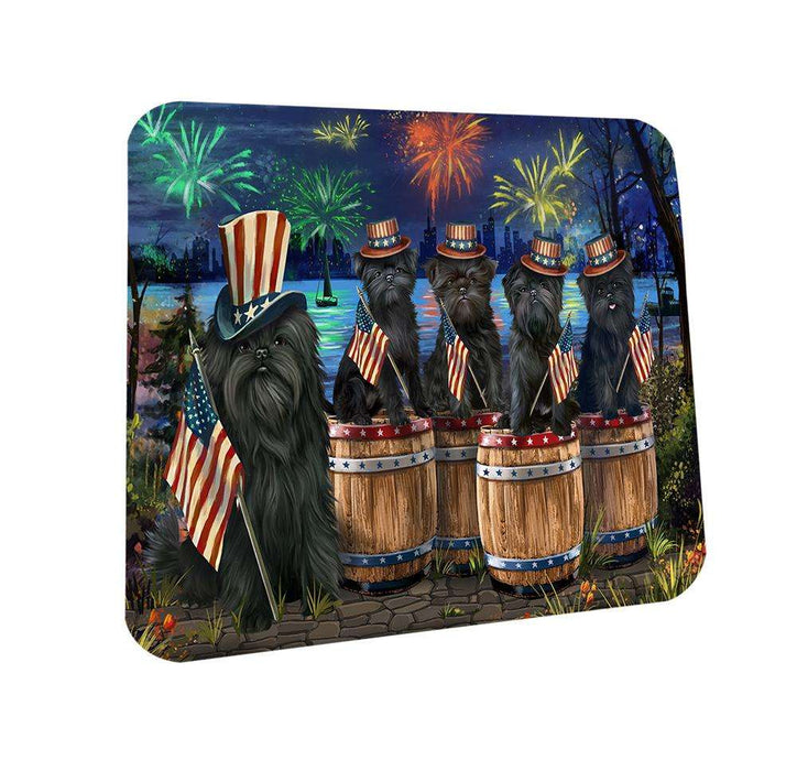 4th of July Independence Day Fireworks Affenpinschers at the Lake Coasters Set of 4 CST50961