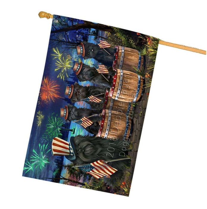 4th of July Independence Day Fireworks Affenpinschers at the Lake House Flag FLG51060