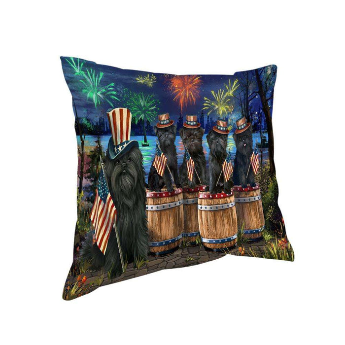 4th of July Independence Day Fireworks Affenpinschers at the Lake Pillow PIL60072
