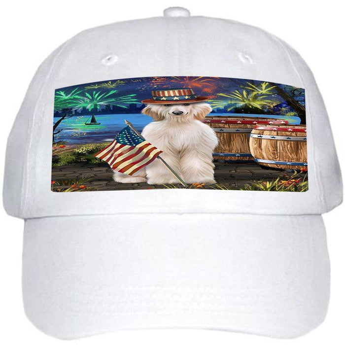 4th of July Independence Day Fireworks Afghan Hound Dog at the Lake Ball Hat Cap HAT56925