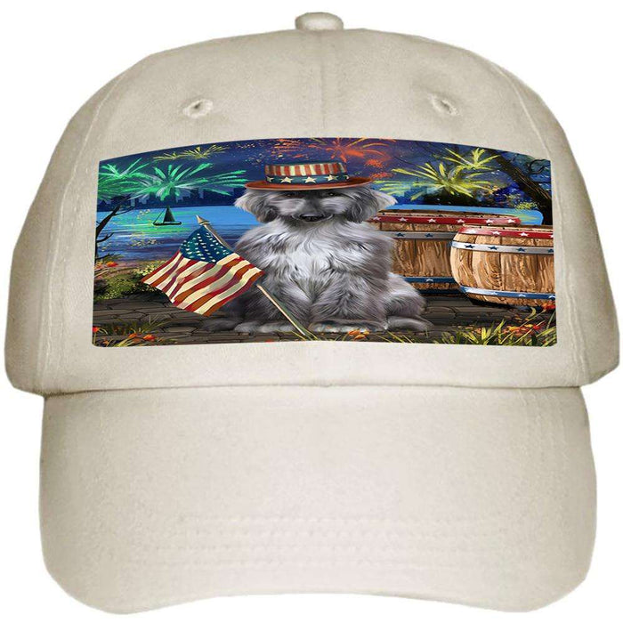 4th of July Independence Day Fireworks Afghan Hound Dog at the Lake Ball Hat Cap HAT56928