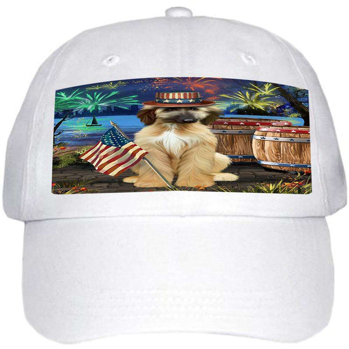 4th of July Independence Day Fireworks Afghan Hound Dog at the Lake Ball Hat Cap HAT56931