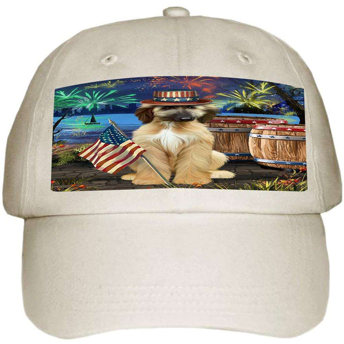 4th of July Independence Day Fireworks Afghan Hound Dog at the Lake Ball Hat Cap HAT56931