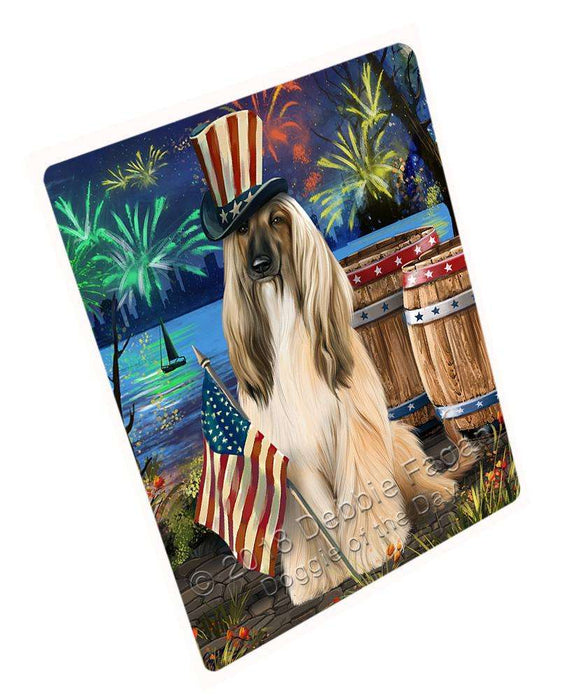 4th of July Independence Day Fireworks Afghan Hound Dog at the Lake Large Refrigerator / Dishwasher Magnet RMAG66426