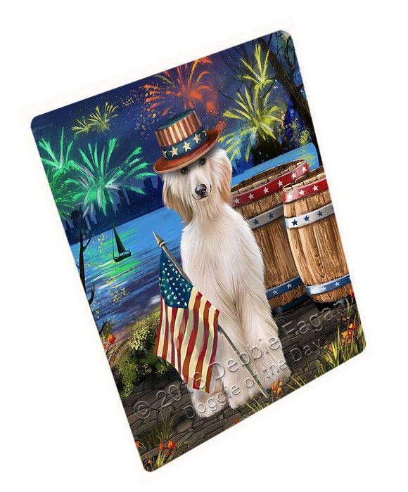 4th of July Independence Day Fireworks Afghan Hound Dog at the Lake Large Refrigerator / Dishwasher Magnet RMAG66432