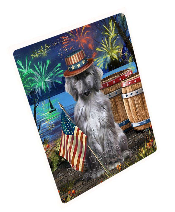 4th of July Independence Day Fireworks Afghan Hound Dog at the Lake Large Refrigerator / Dishwasher Magnet RMAG66438