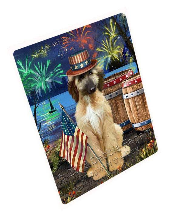 4th of July Independence Day Fireworks Afghan Hound Dog at the Lake Large Refrigerator / Dishwasher Magnet RMAG66444