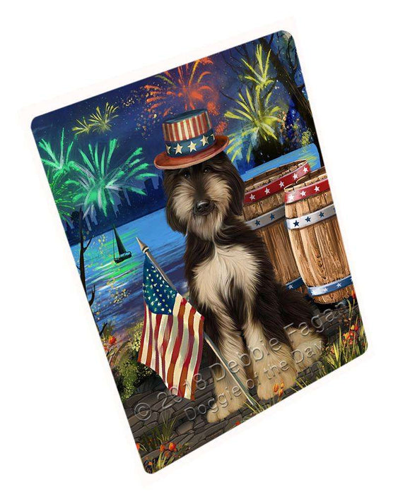 4th of July Independence Day Fireworks Afghan Hound Dog at the Lake Large Refrigerator / Dishwasher Magnet RMAG66450