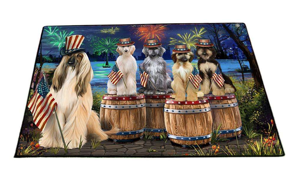4th of July Independence Day Fireworks Afghan Hounds at the Lake Floormat FLMS50835