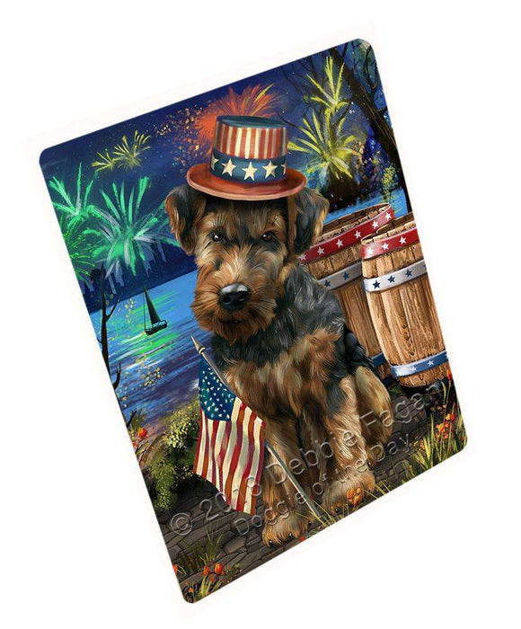 4th of July Independence Day Fireworks Airedale Terrier Dog at the Lake Cutting Board C56742