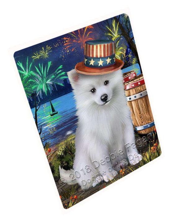 4th Of July Independence Day Fireworks American Eskimo Dog At The Lake Magnet Mini (3.5" x 2") MAG56751