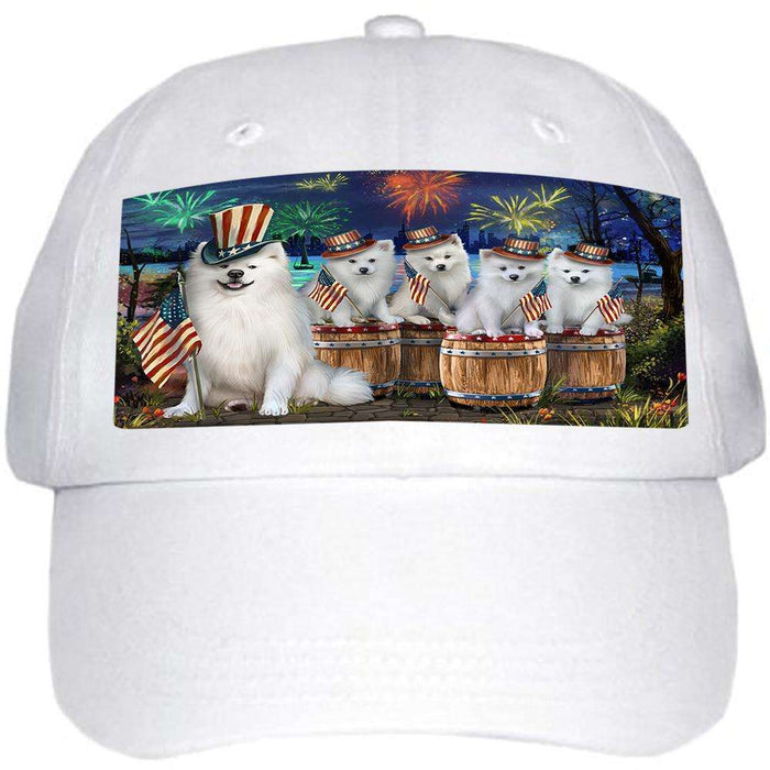 4th of July Independence Day Fireworks American Eskimos at the Lake Ball Hat Cap HAT56751