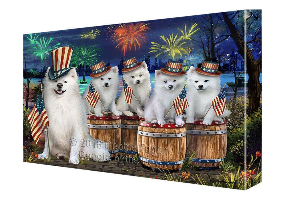 4th of July Independence Day Fireworks American Eskimos at the Lake Canvas Print Wall Art Décor CVS75644