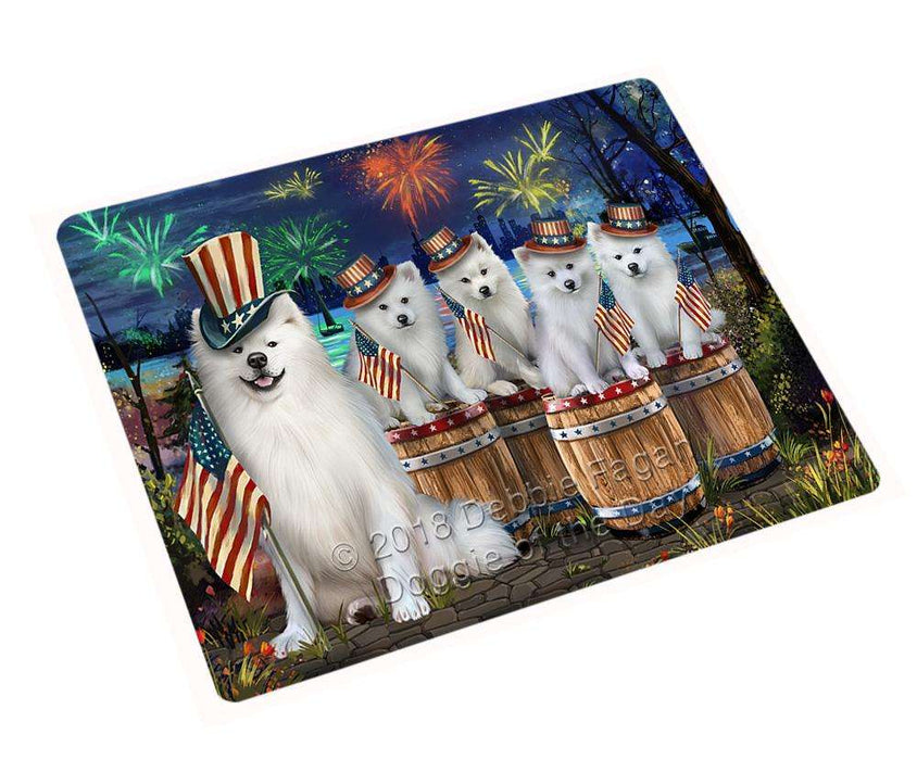 4th of July Independence Day Fireworks American Eskimos at the Lake Cutting Board C57042