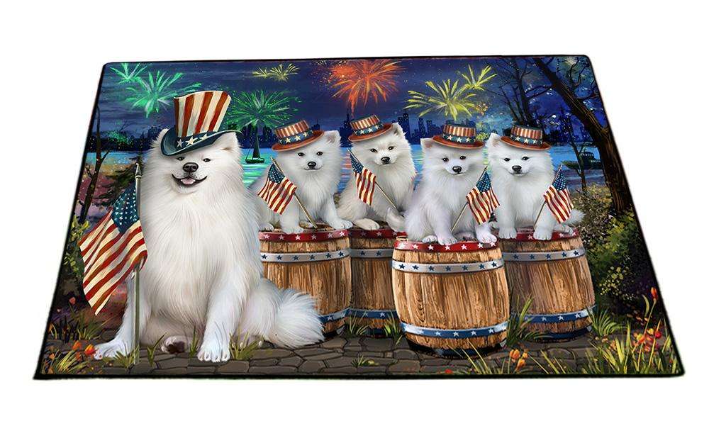 4th of July Independence Day Fireworks American Eskimos at the Lake Floormat FLMS50844