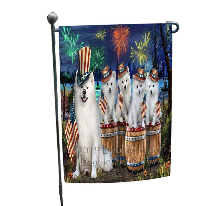 4th of July Independence Day Fireworks American Eskimos at the Lake Garden Flag GFLG50928