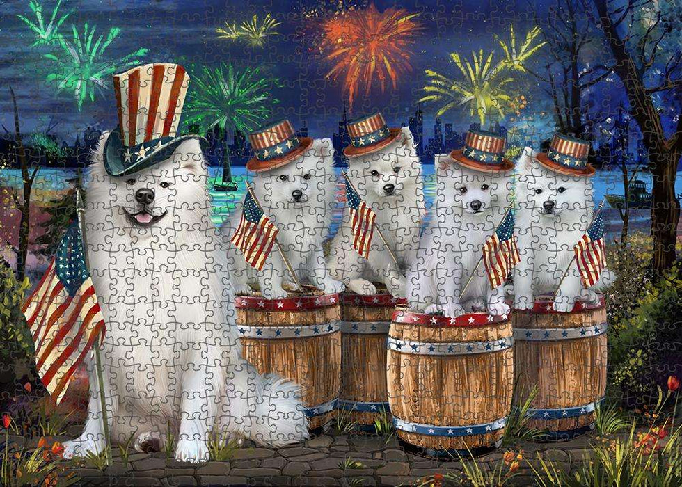 4th of July Independence Day Fireworks American Eskimos at the Lake Puzzle with Photo Tin PUZL56880
