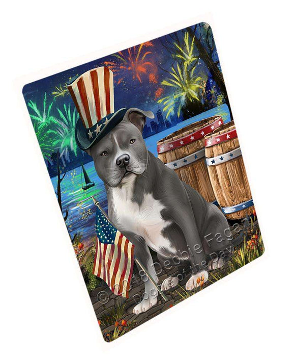 4th of July Independence Day Fireworks American Staffordshire Terrier Dog at the Lake Blanket BLNKT75738