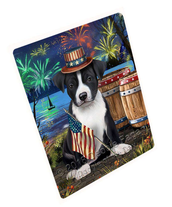 4th of July Independence Day Fireworks American Staffordshire Terrier Dog at the Lake Blanket BLNKT75747