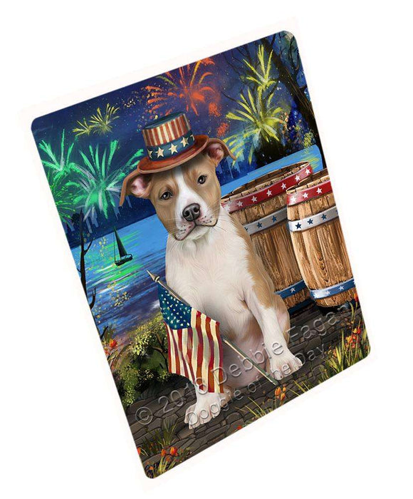 4th of July Independence Day Fireworks American Staffordshire Terrier Dog at the Lake Blanket BLNKT75756