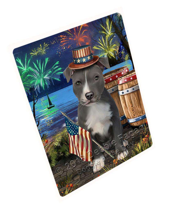 4th of July Independence Day Fireworks American Staffordshire Terrier Dog at the Lake Blanket BLNKT75765