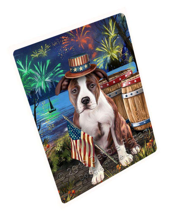 4th of July Independence Day Fireworks American Staffordshire Terrier Dog at the Lake Blanket BLNKT75774