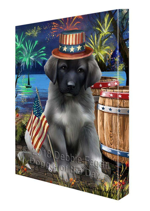 4th of July Independence Day Fireworks Anatolian Shepherd Dog at the Lake Canvas Print Wall Art Décor CVS76301