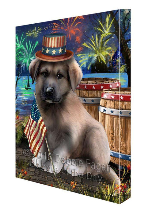4th of July Independence Day Fireworks Anatolian Shepherd Dog at the Lake Canvas Print Wall Art Décor CVS76319