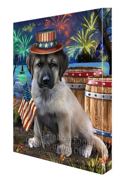 4th of July Independence Day Fireworks Anatolian Shepherd Dog at the Lake Canvas Print Wall Art Décor CVS76328