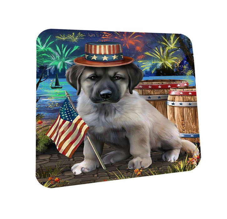 4th of July Independence Day Fireworks Anatolian Shepherd Dog at the Lake Coasters Set of 4 CST51041