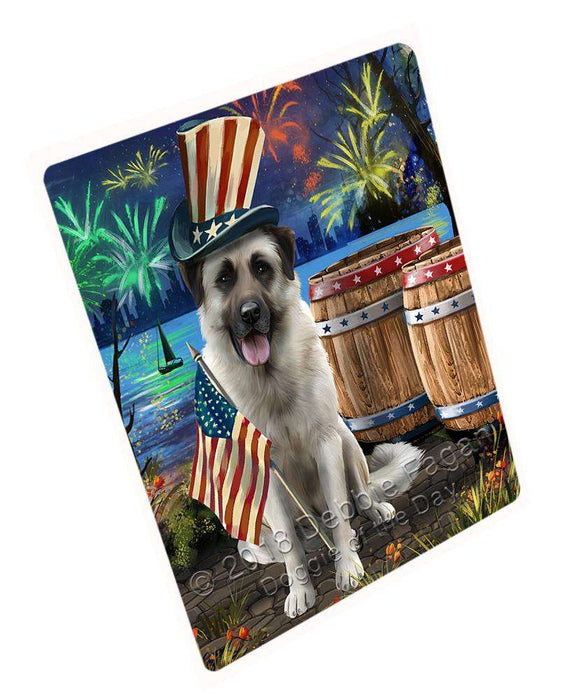4th of July Independence Day Fireworks Anatolian Shepherd Dog at the Lake Large Refrigerator / Dishwasher Magnet RMAG66516