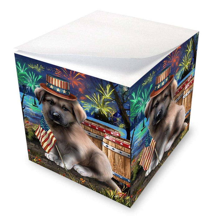 4th of July Independence Day Fireworks Anatolian Shepherd Dog at the Lake Note Cube NOC51081